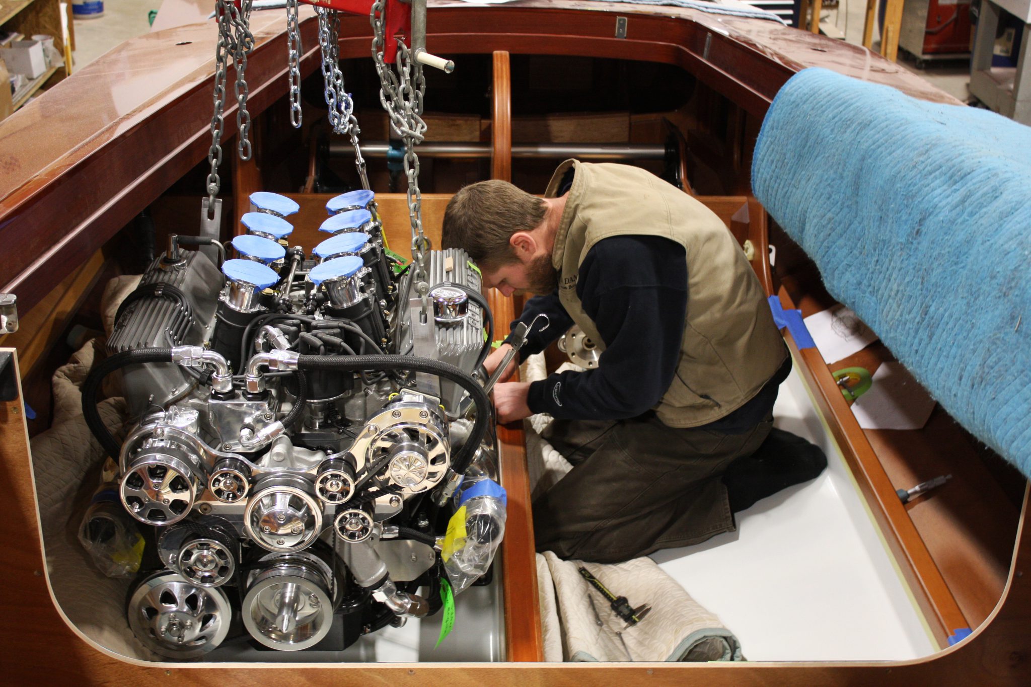 Ben working on Victoria Z's engines